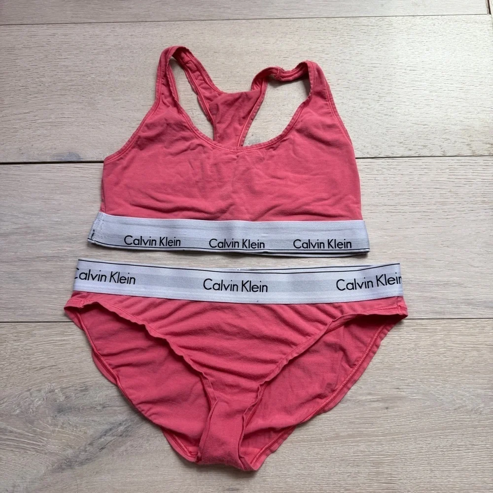 Calvin Klein Coral Bralette and Brief Set